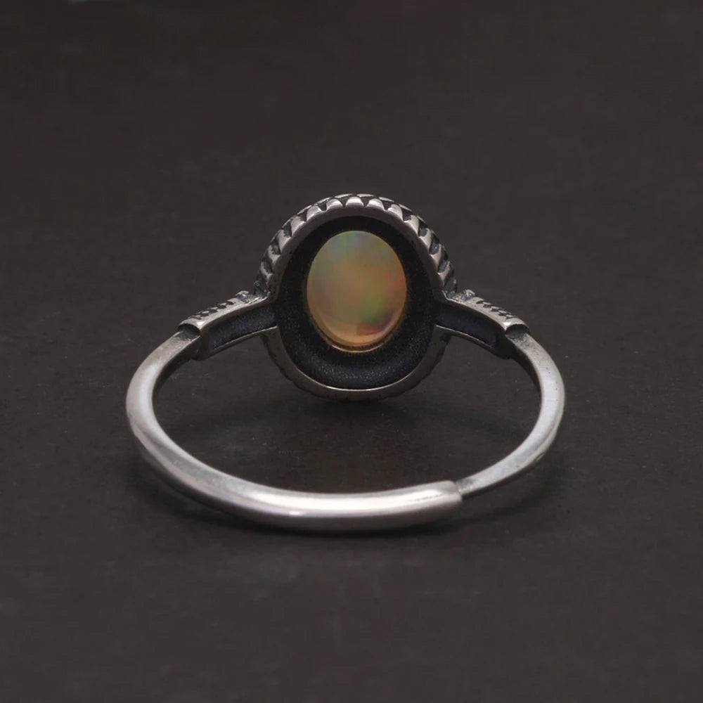 White Opal Aura Ring