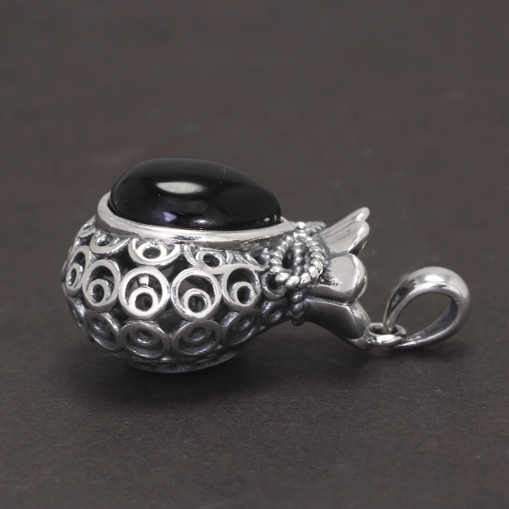 Black Agate Prosperity Pendant