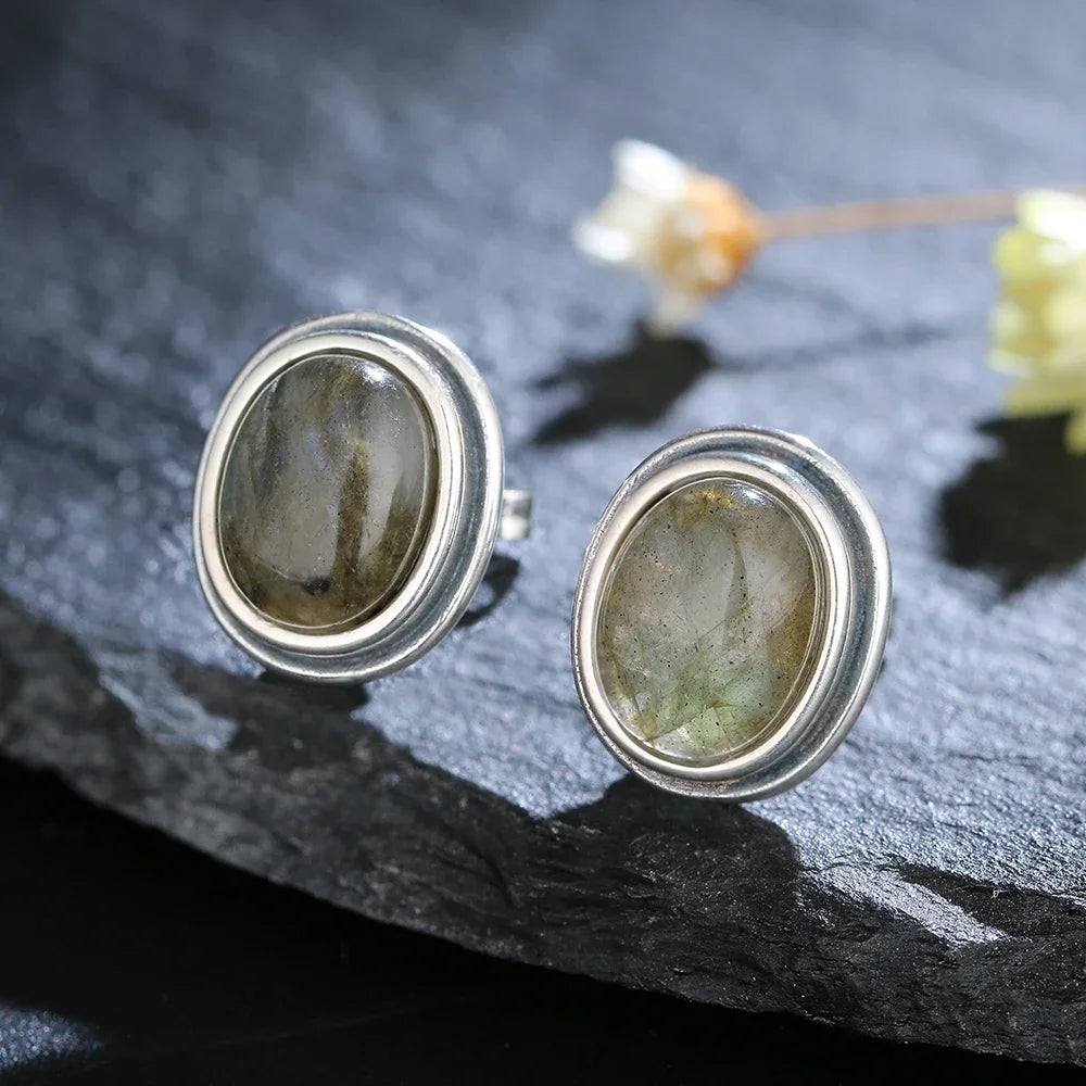 Labradorite Eclipse Earrings