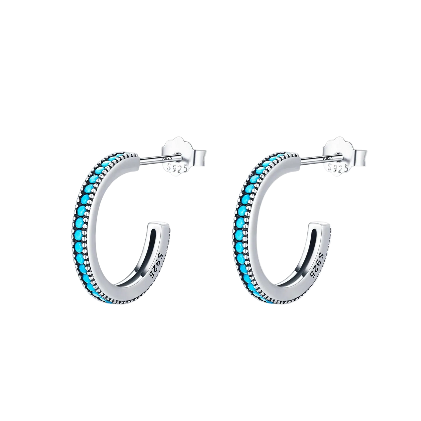 Turquoise Line Hoop