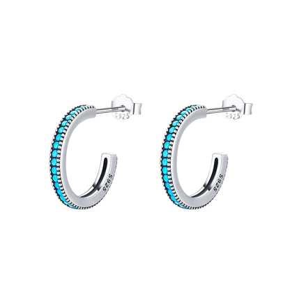 Turquoise Line Hoop