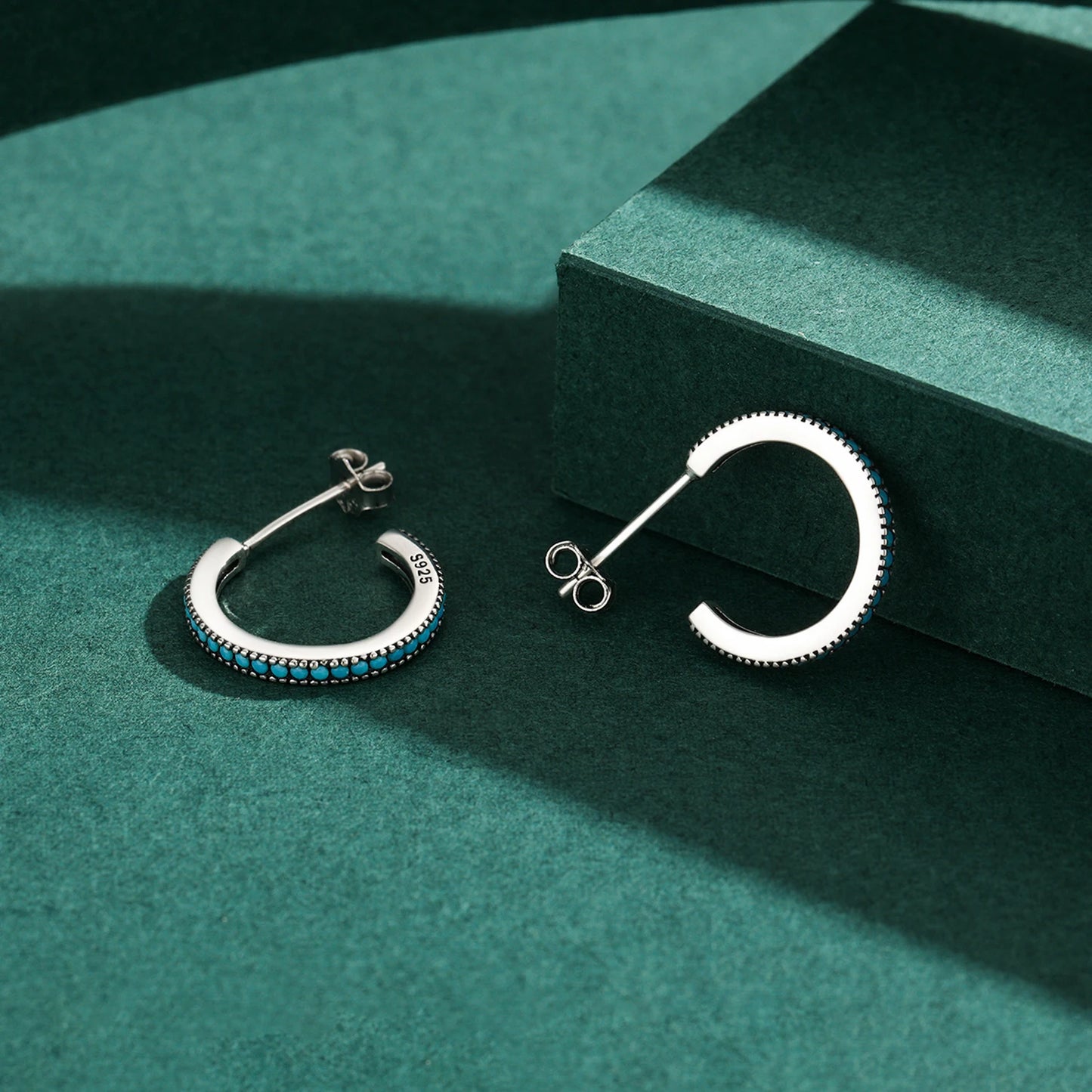 Turquoise Line Hoop