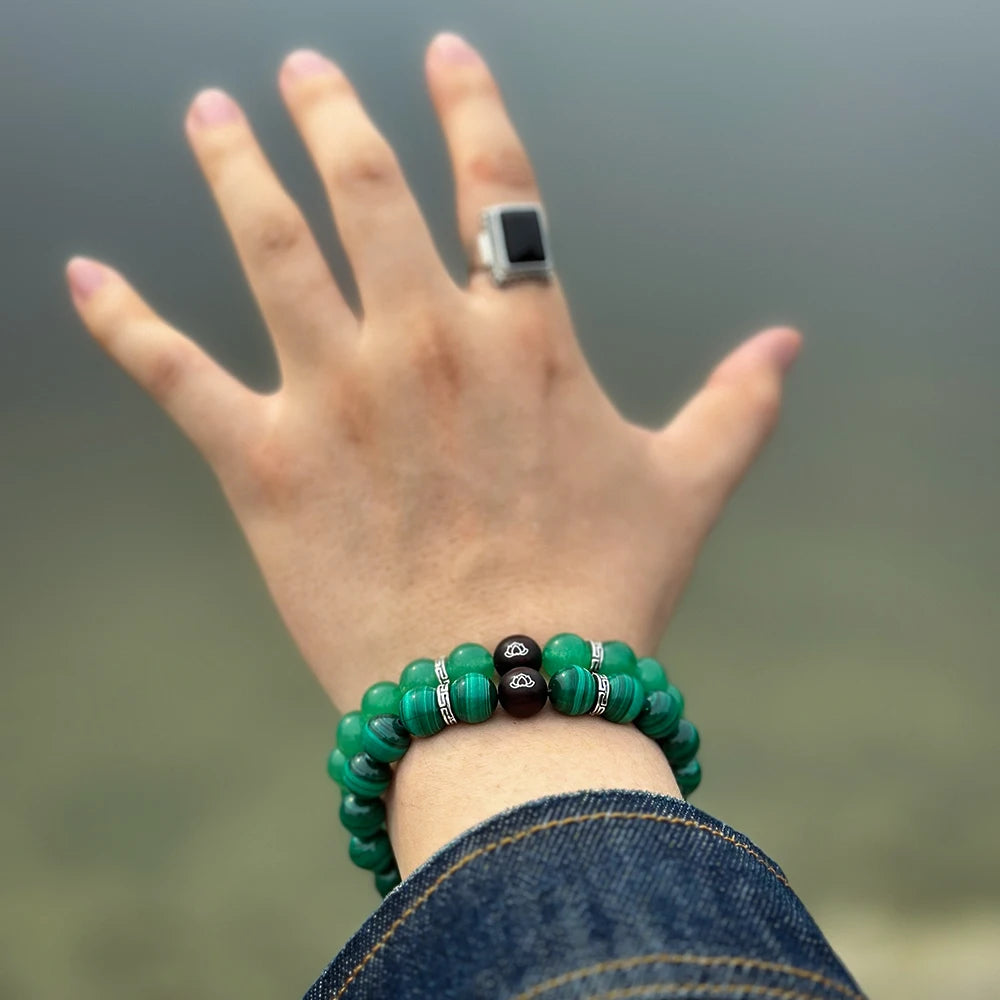 Malachite Lotus Bracelet