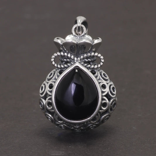 Black Agate Prosperity Pendant
