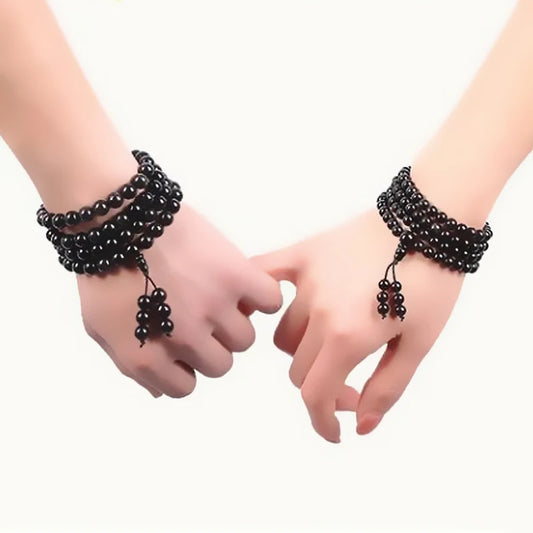 Black Rainbow Obsidian 108 Bracelet
