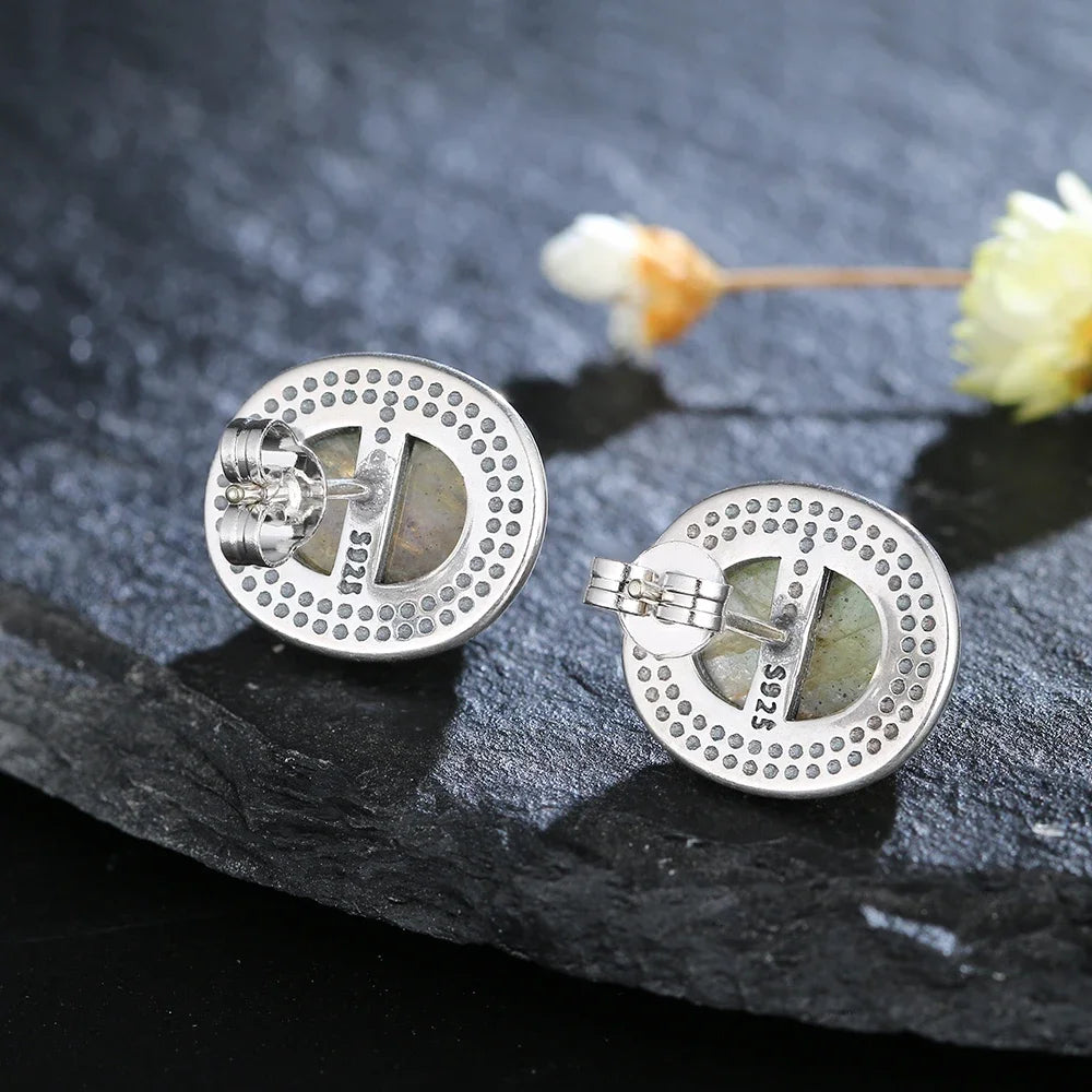 Labradorite Eclipse Earrings
