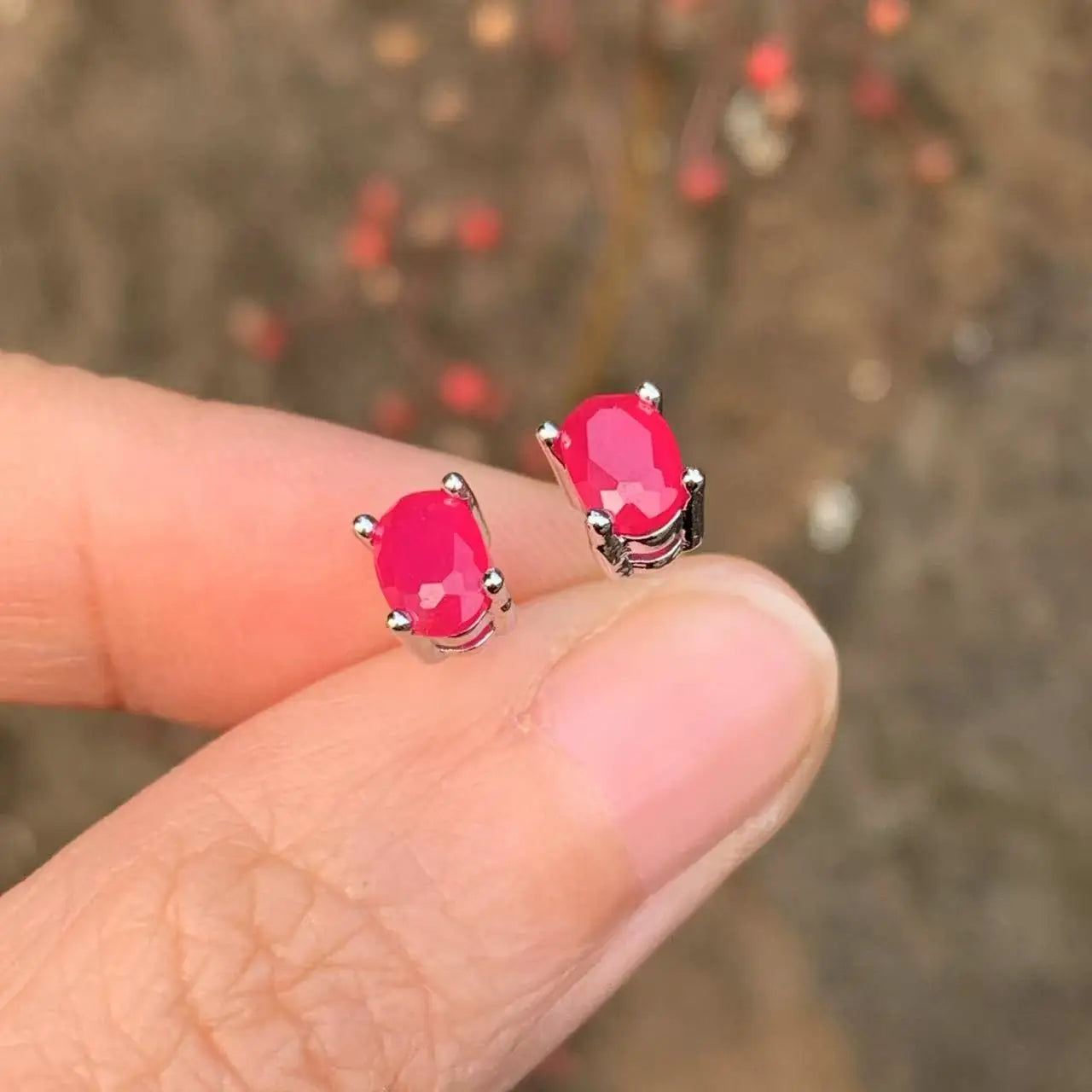 Ruby Glow Studs