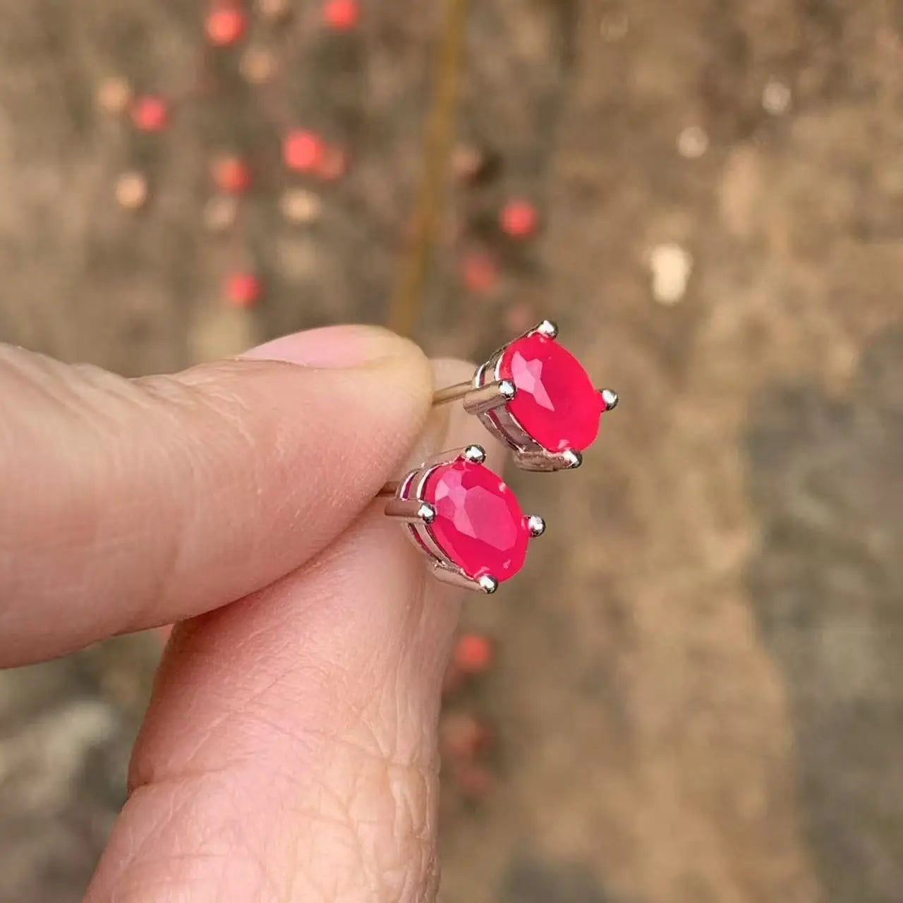 Ruby Glow Studs