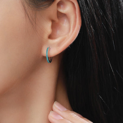 Turquoise Line Hoop
