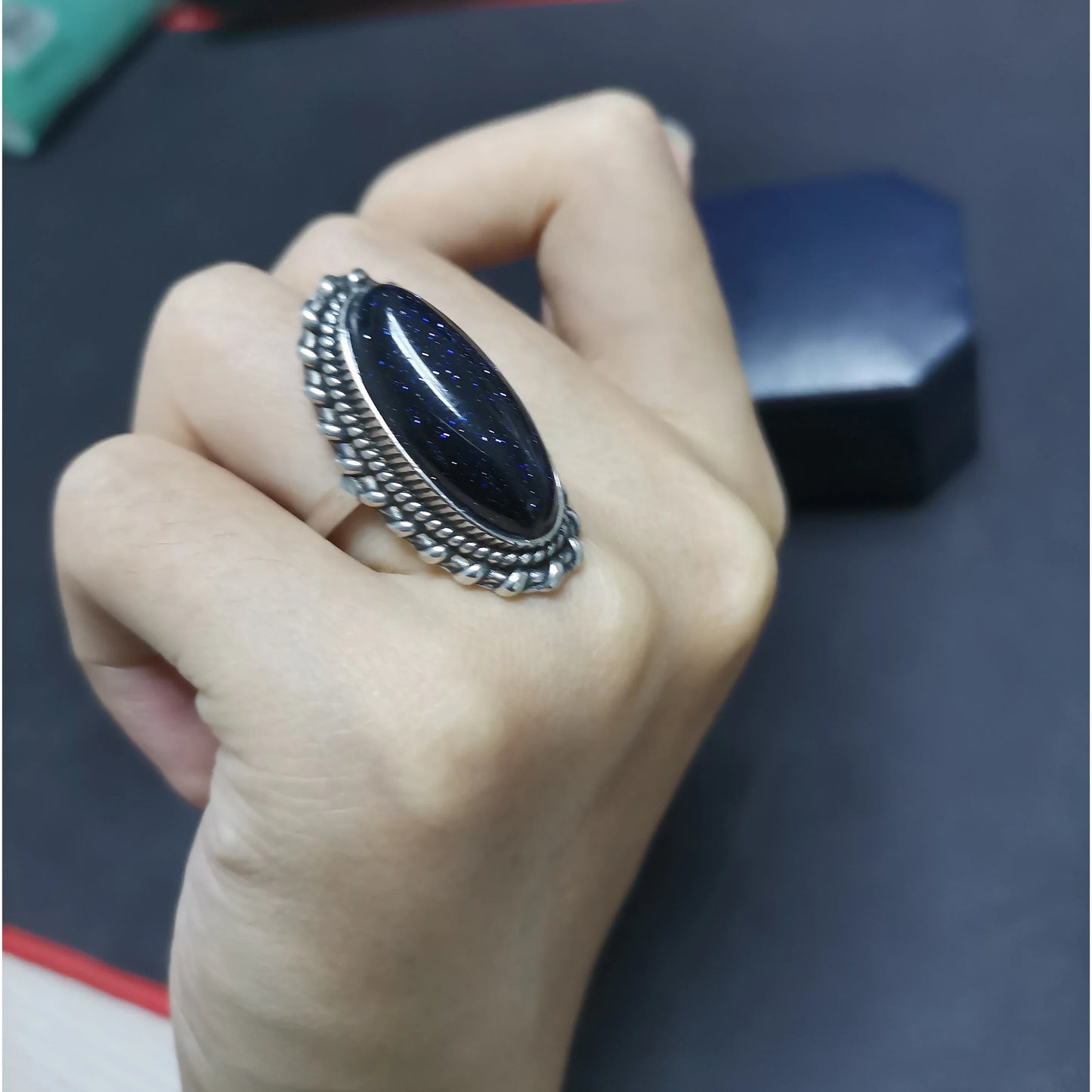 Blue Sunstone Muse Ring