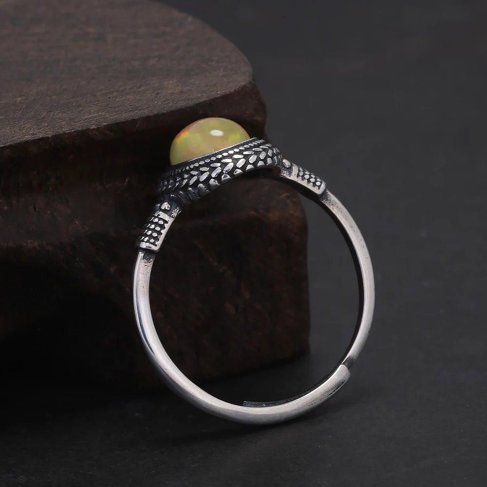 White Opal Aura Ring