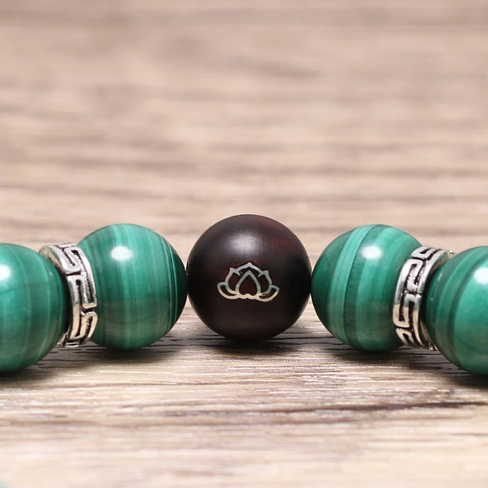 Malachite Lotus Bracelet