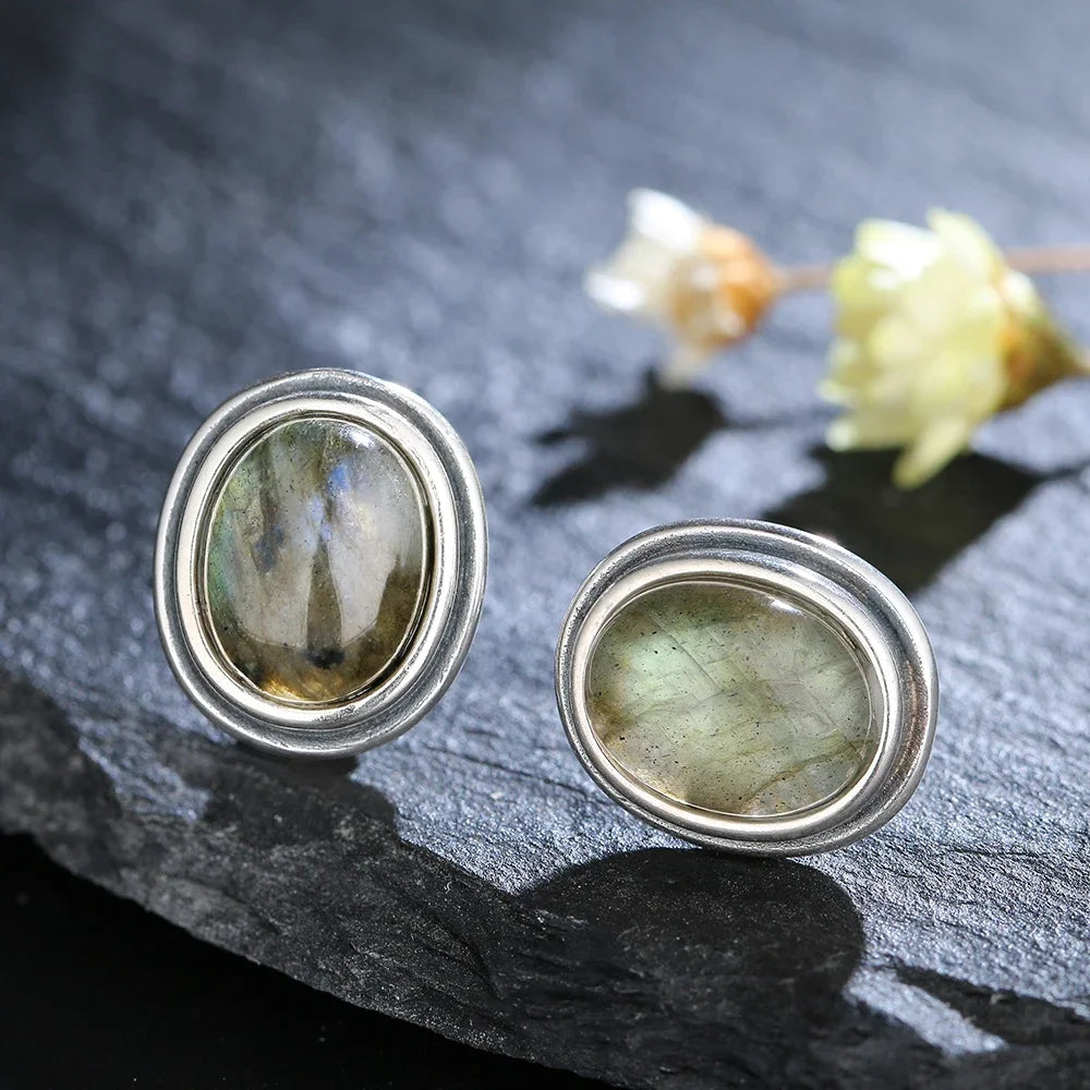 Labradorite Eclipse Earrings