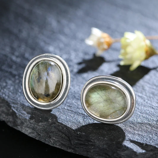 Labradorite Eclipse Earrings