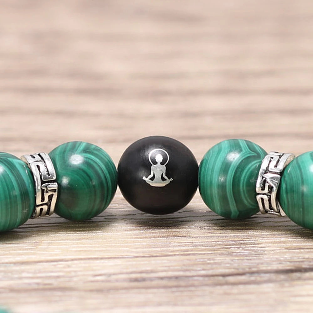 Malachite Lotus Bracelet