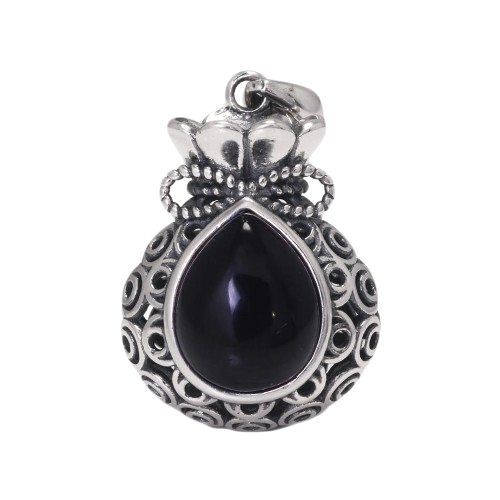 Black Agate Prosperity Pendant