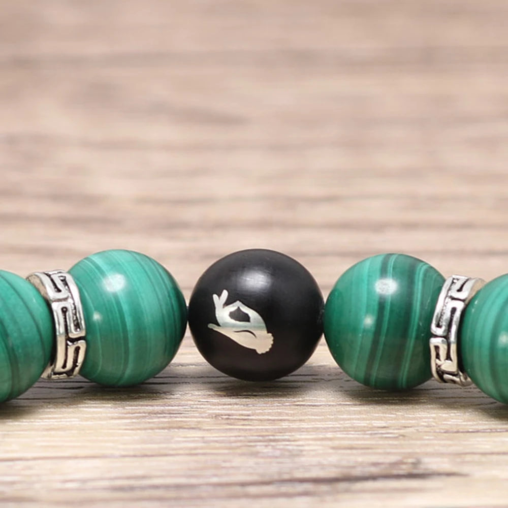 Malachite Lotus Bracelet