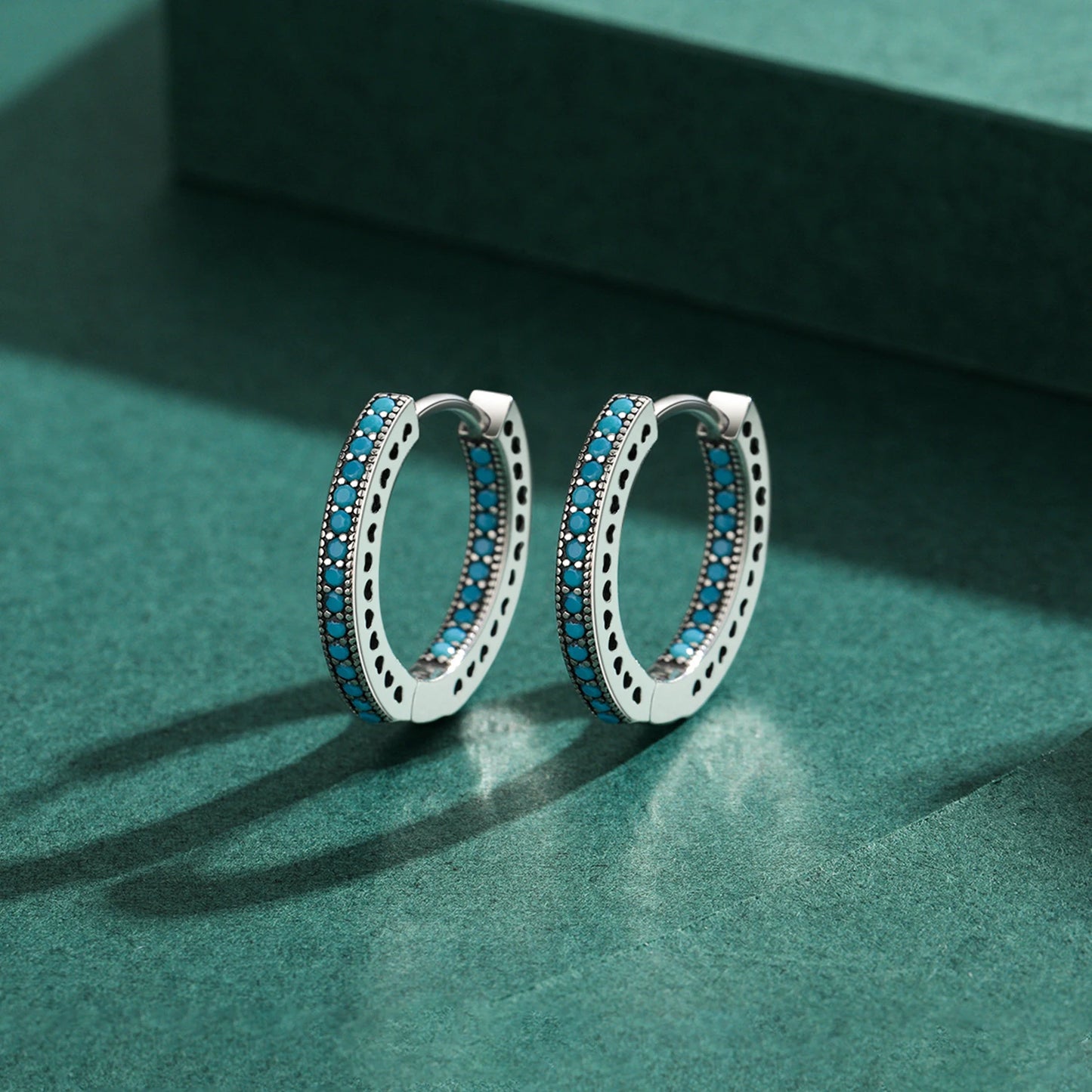 Turquoise Hoops