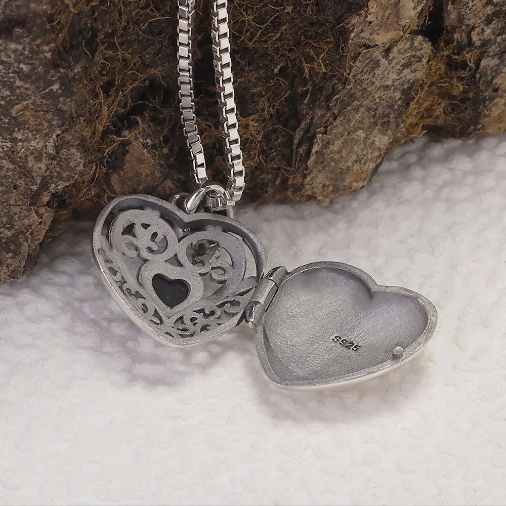 Midnight Onyx Filigree Heart Pendant